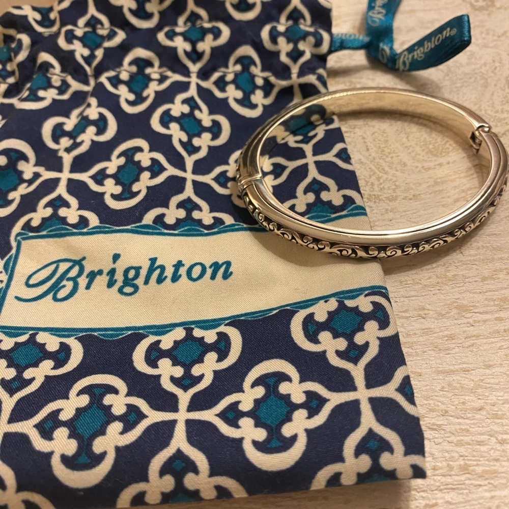 Brighton Silver Bracelet with Blue Patterned Pouch